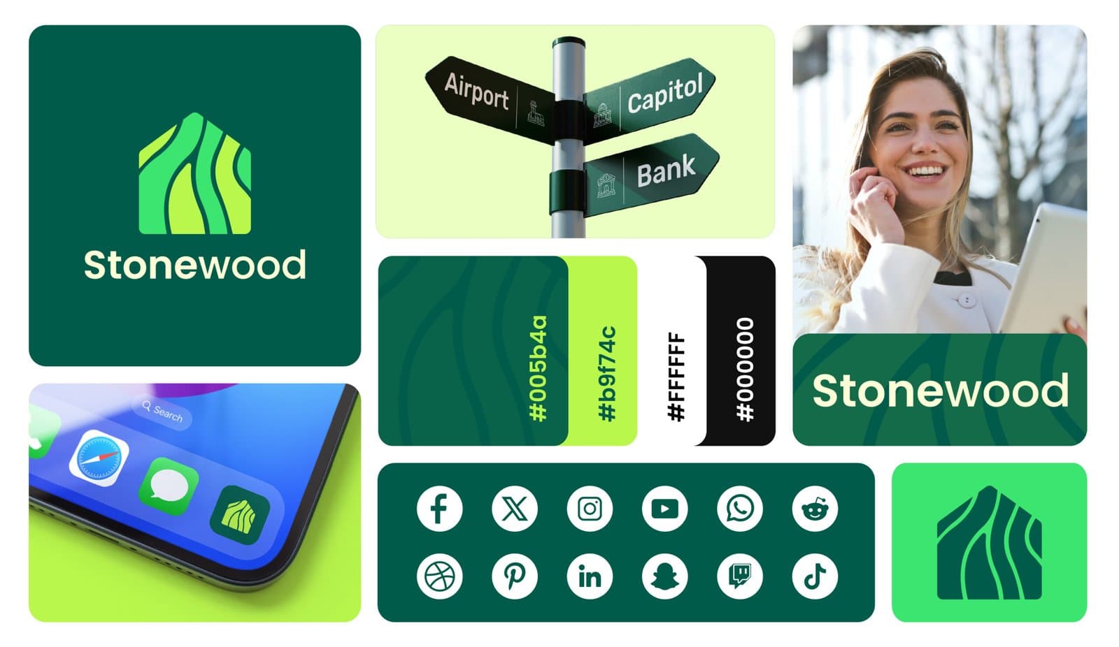 Stonewood logo and visual identity presentation