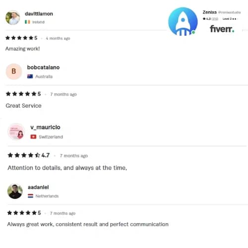 Verified Fiverr client review 3