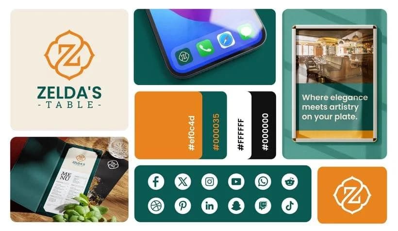Zelda's Table brand identity