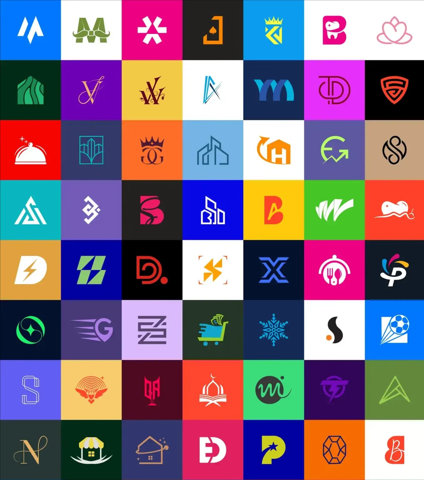 Collection of colorful graphic design and brand identity work created by Zenixa Studio